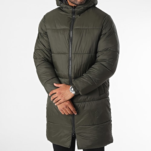 Doudoune Longue Capuche Marius Vert Kaki