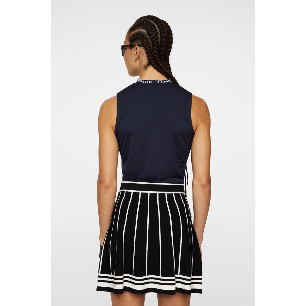 Leya Sleeveless Pique Dame Navy