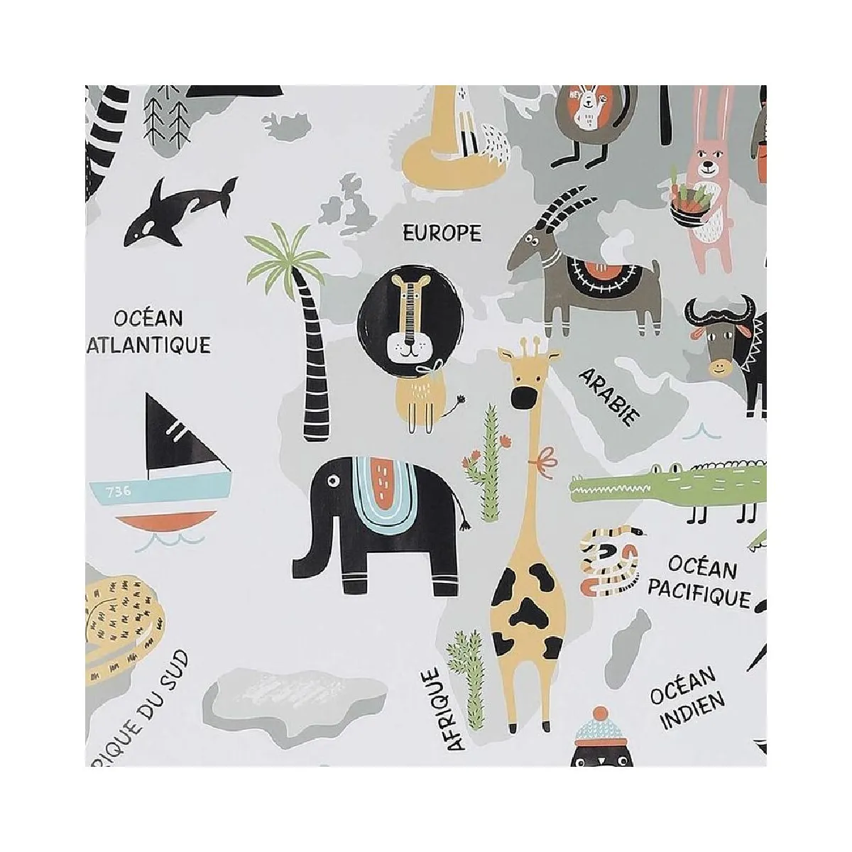 The Home Deco Kids Sticker Mappemonde