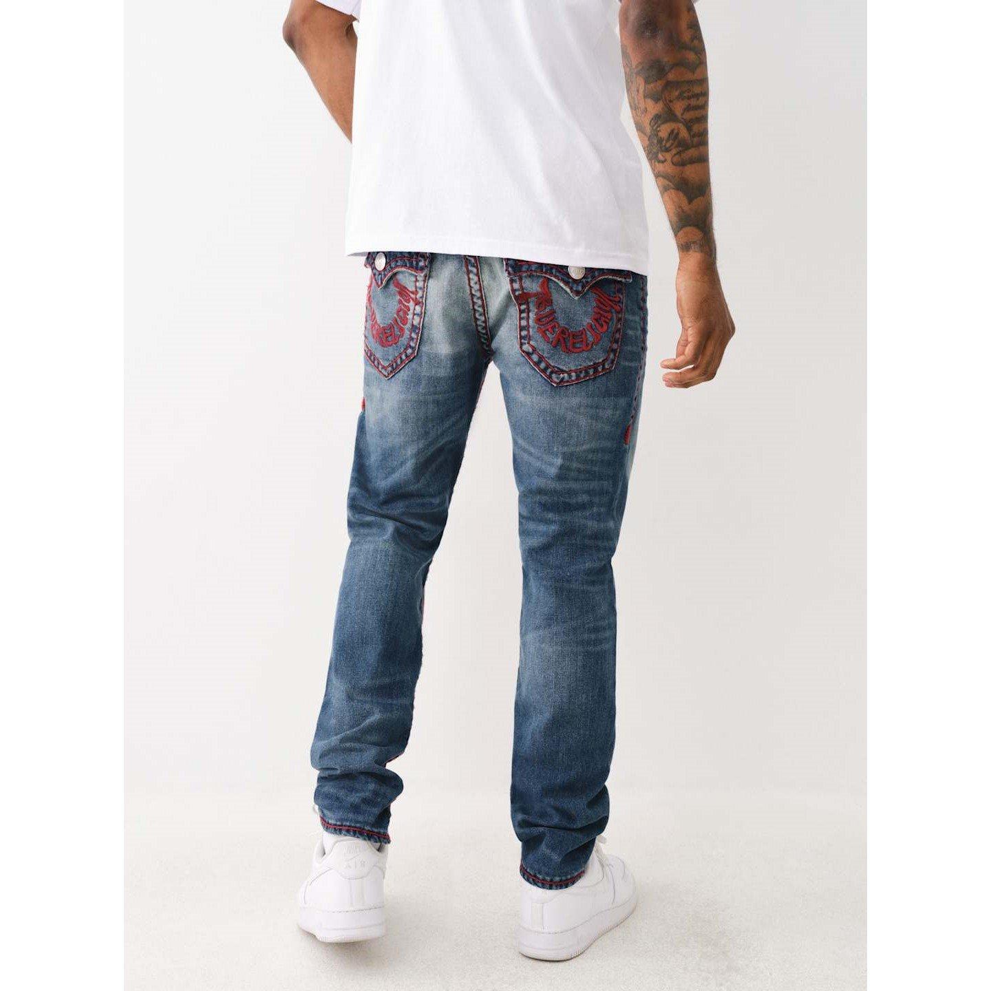 True Religion TR Rocco Slim Fit Mid Rise Washed Jeans Mens