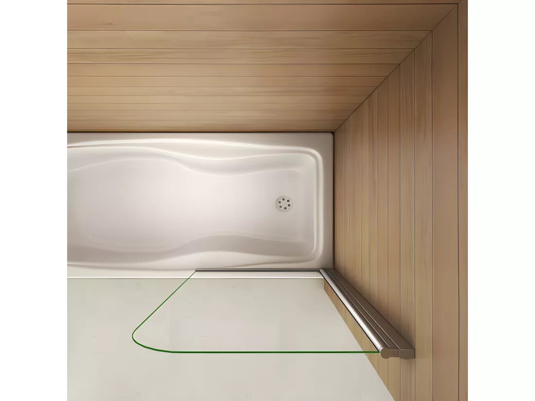 Pare-baignoire 70x130cm en 5mm verre anticalcaire, paroi de baignoire pivotant 180°Hauteur 130cm