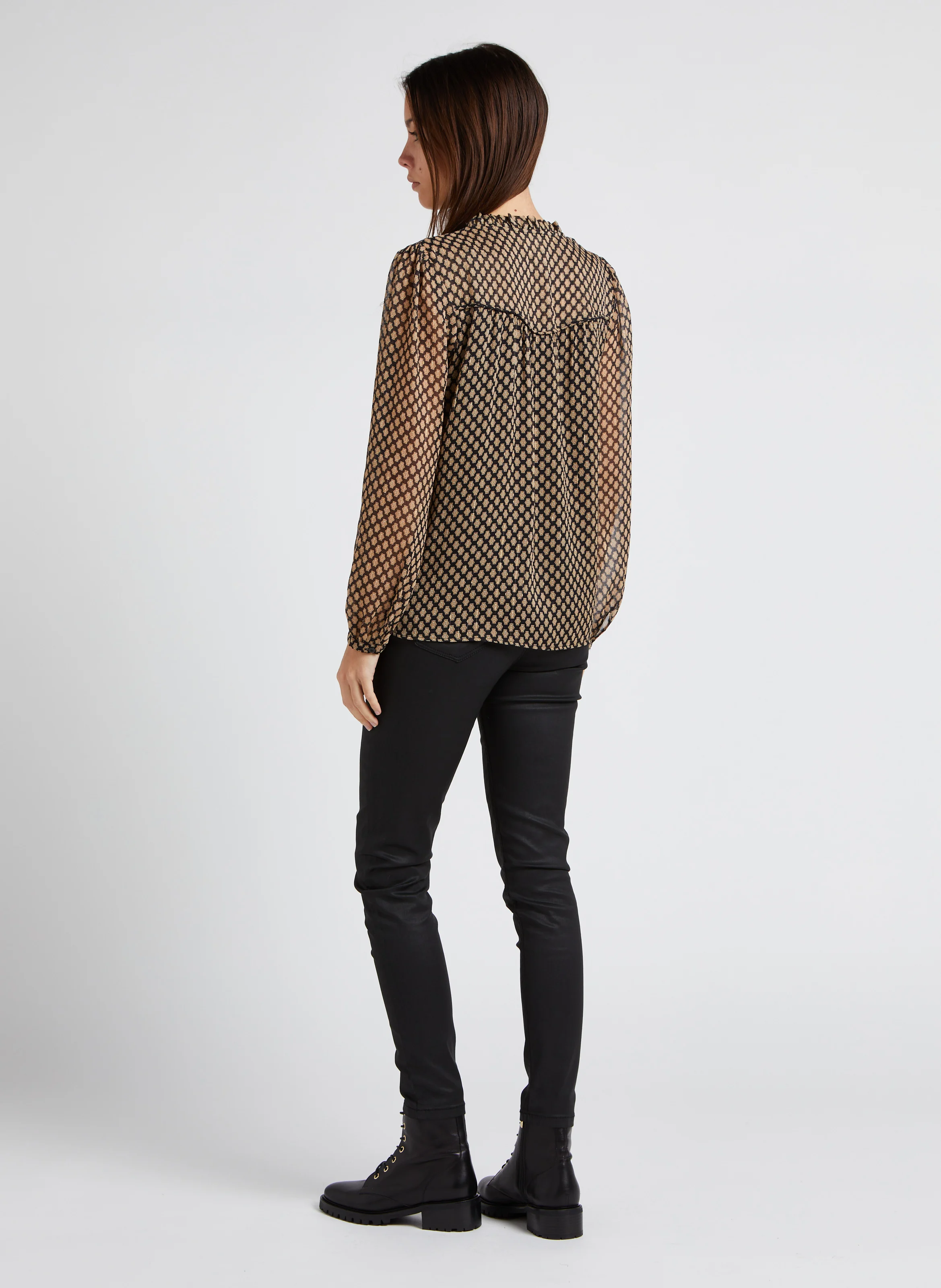 SUZY - Jean slim enduit taille haute | Noir