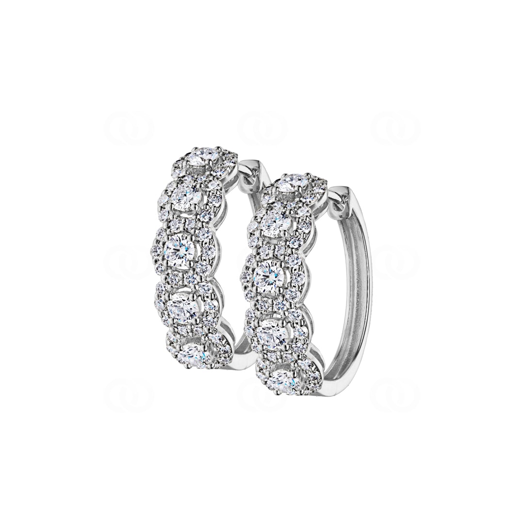 2.00 Karat Diamant-Kreolen 750/18 K Weissgold Ø 22mm