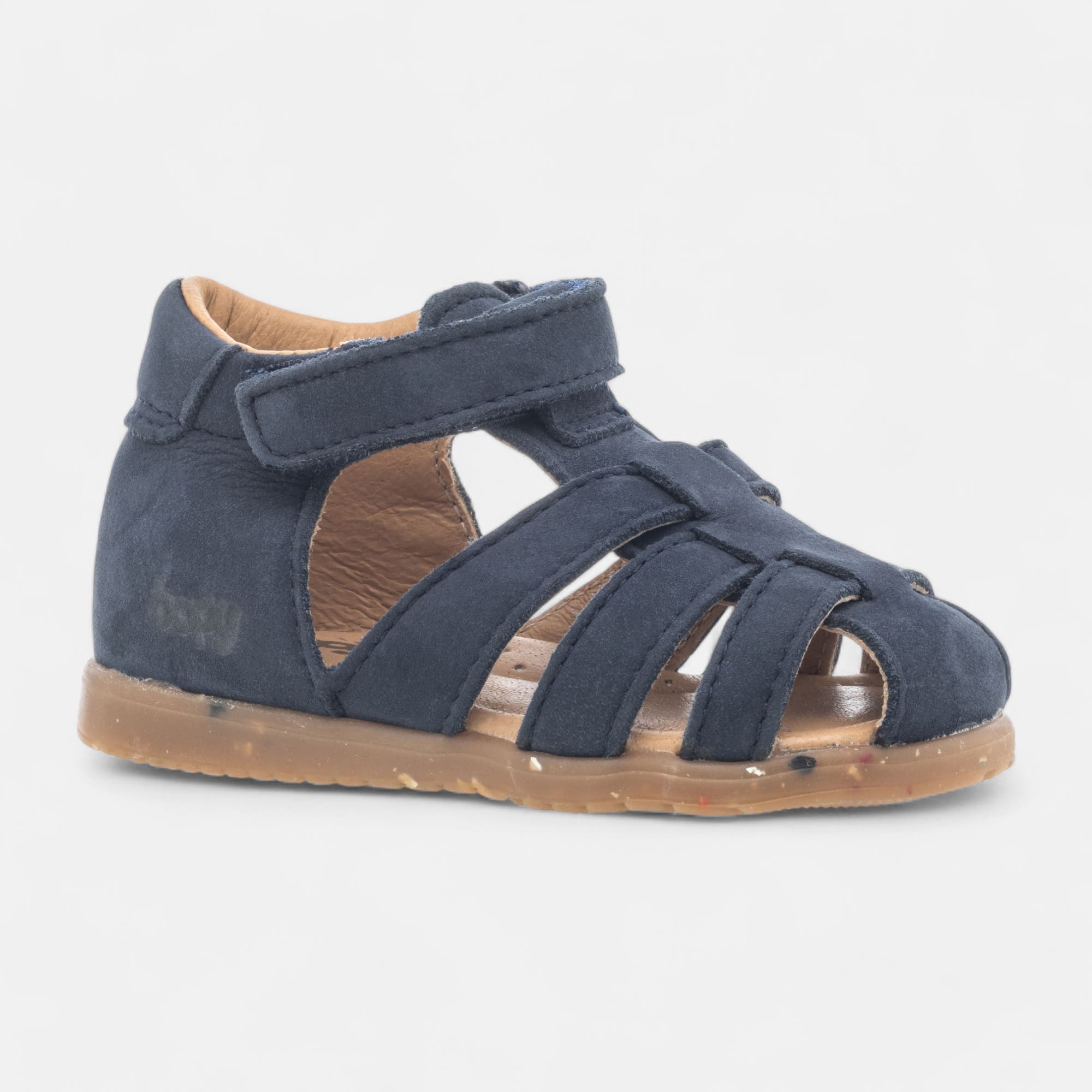 Nu-pieds Bébé garçon en cuir bleu marine