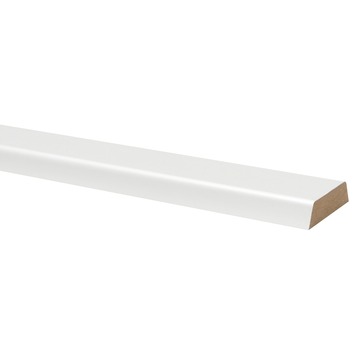 Koplat schuin MDF wit folie 12x45 mm 260 cm
