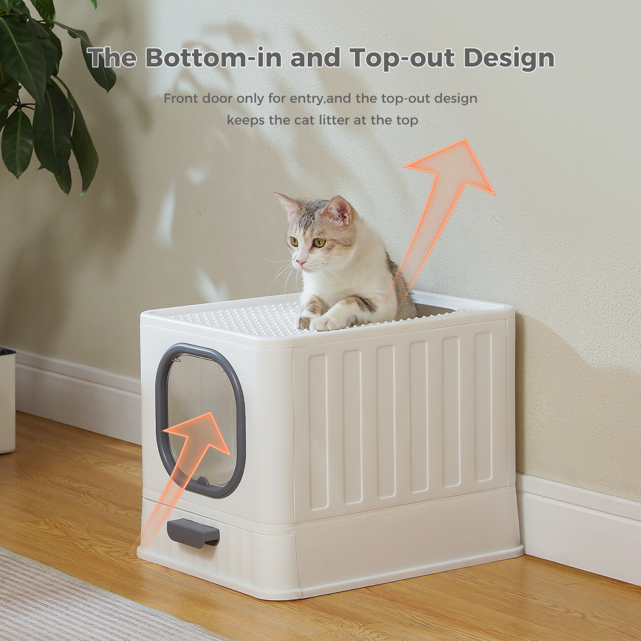 Pawz Road Katzentoilette mit Deckel grau