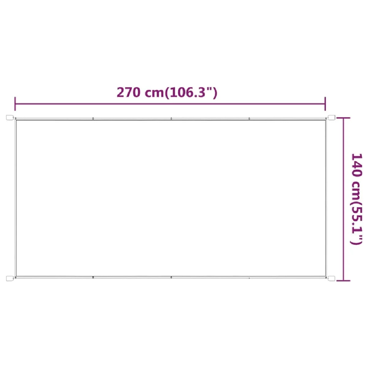 Helloshop26 Auvent vertical 140 x 270 cm - Beige