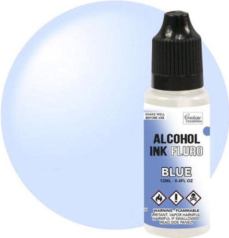 Alcohol Ink - Blauw Fluro - 12 ml - Geschikt voor Niet-Poreuze Ondergronden