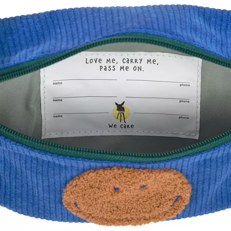 LÄSSIG Mini Bauchtasche Cord Little Gang - Smile, Blau