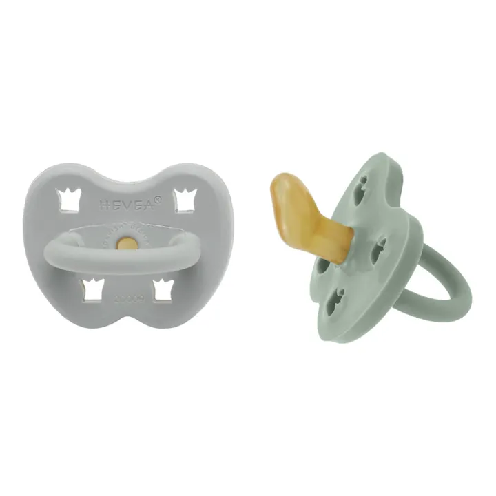 Hevea Tétines physiologiques en caoutchouc naturel - Lot de 2 | Sauge