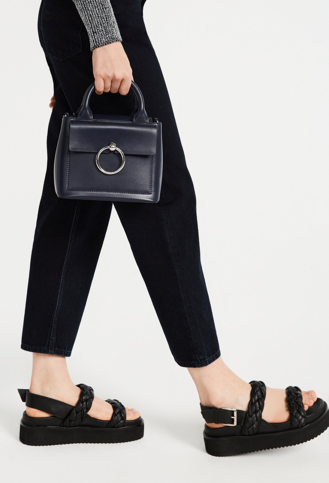 Sac Anouck mini cuir marine