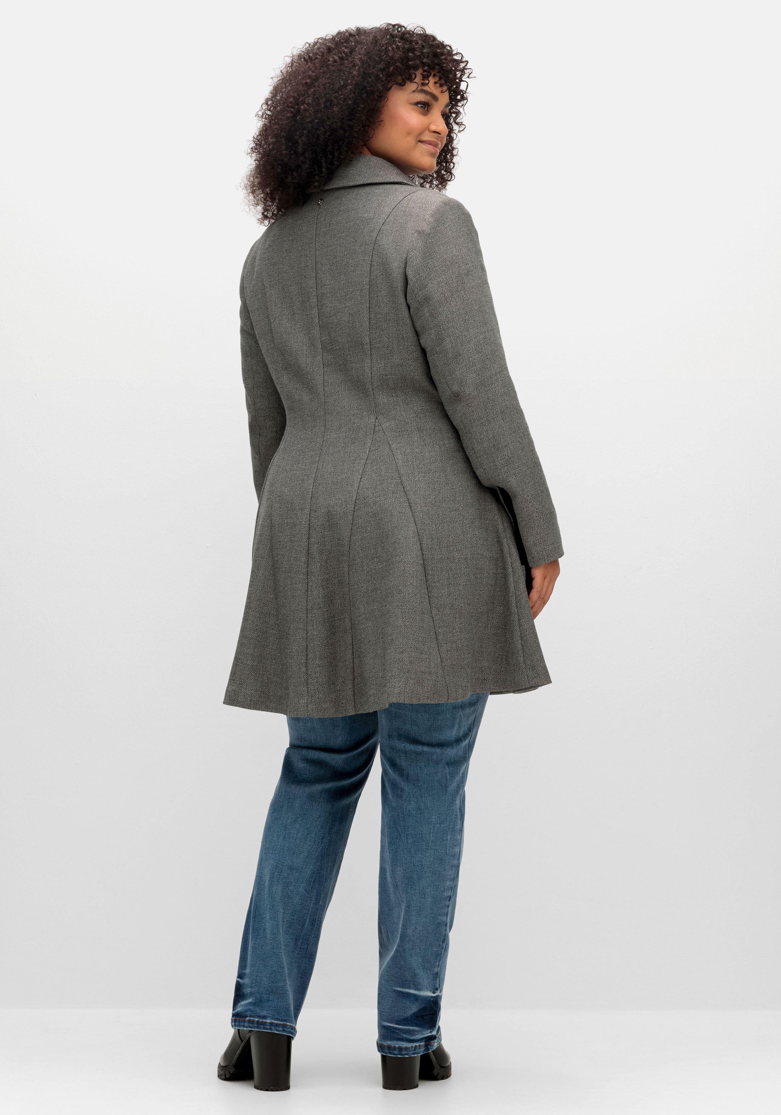 Taillierter, ausgestellter Twill-Kurzmantel