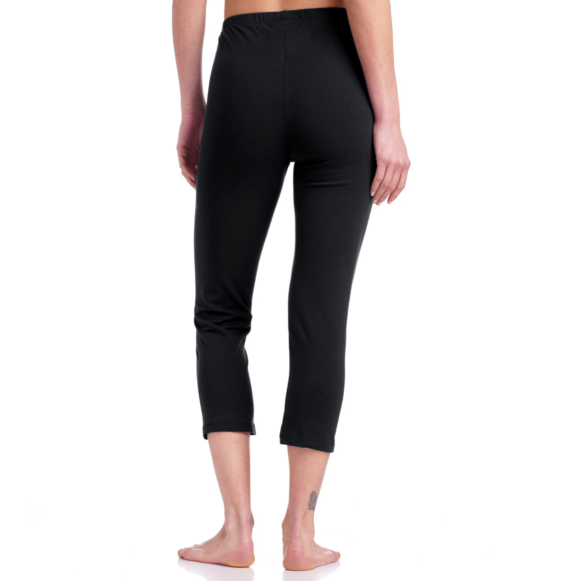 Famy 2 Damen 3/4-Leggings unifarben schwarz