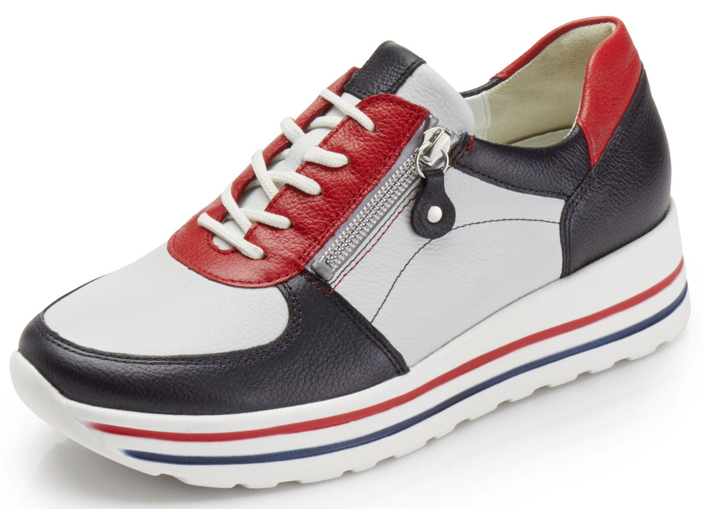Waldläufer, bequeme Damen-Sneaker, Weite H, mit herausnehmbarem Fussbett