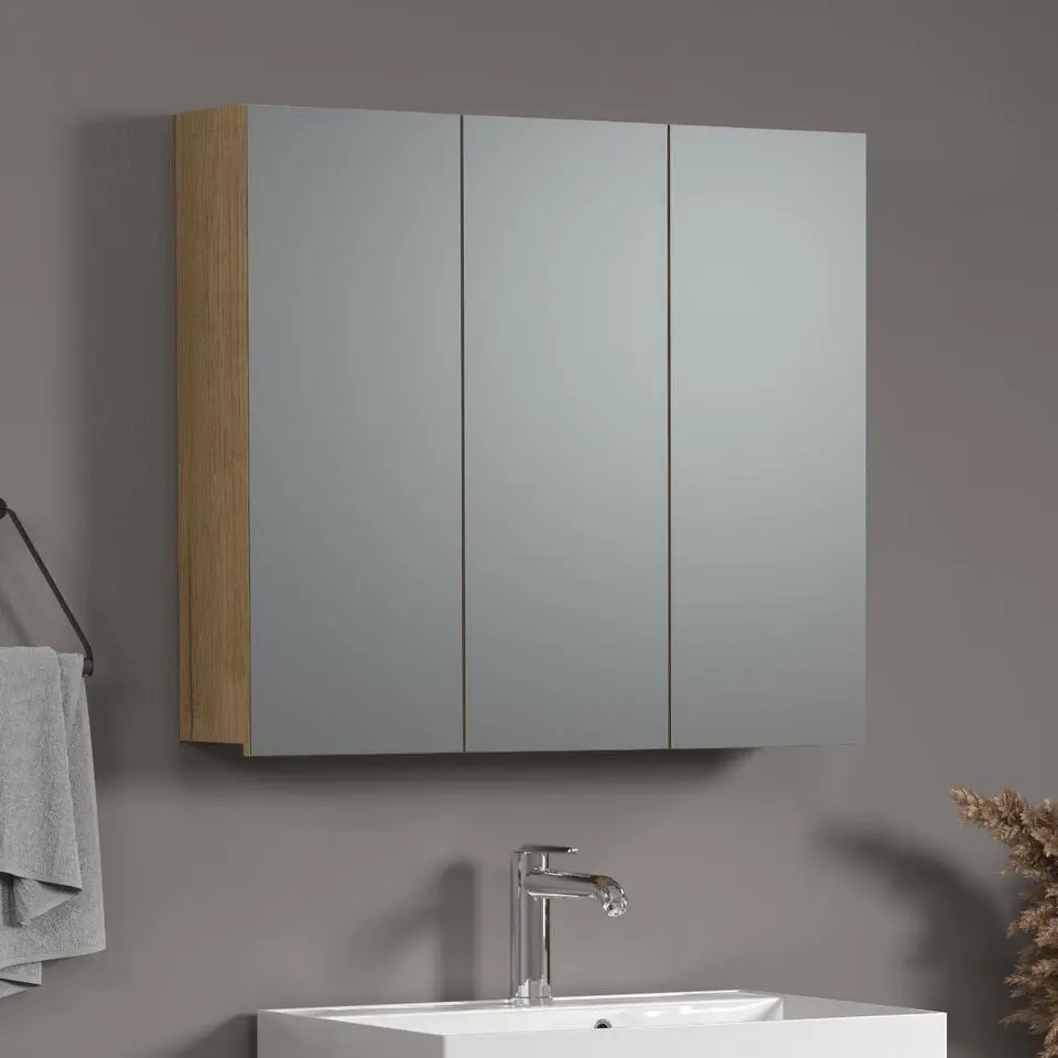 CALICOSY - Badkamerkast met spiegel PUREBLISS - 20x90x80 cm