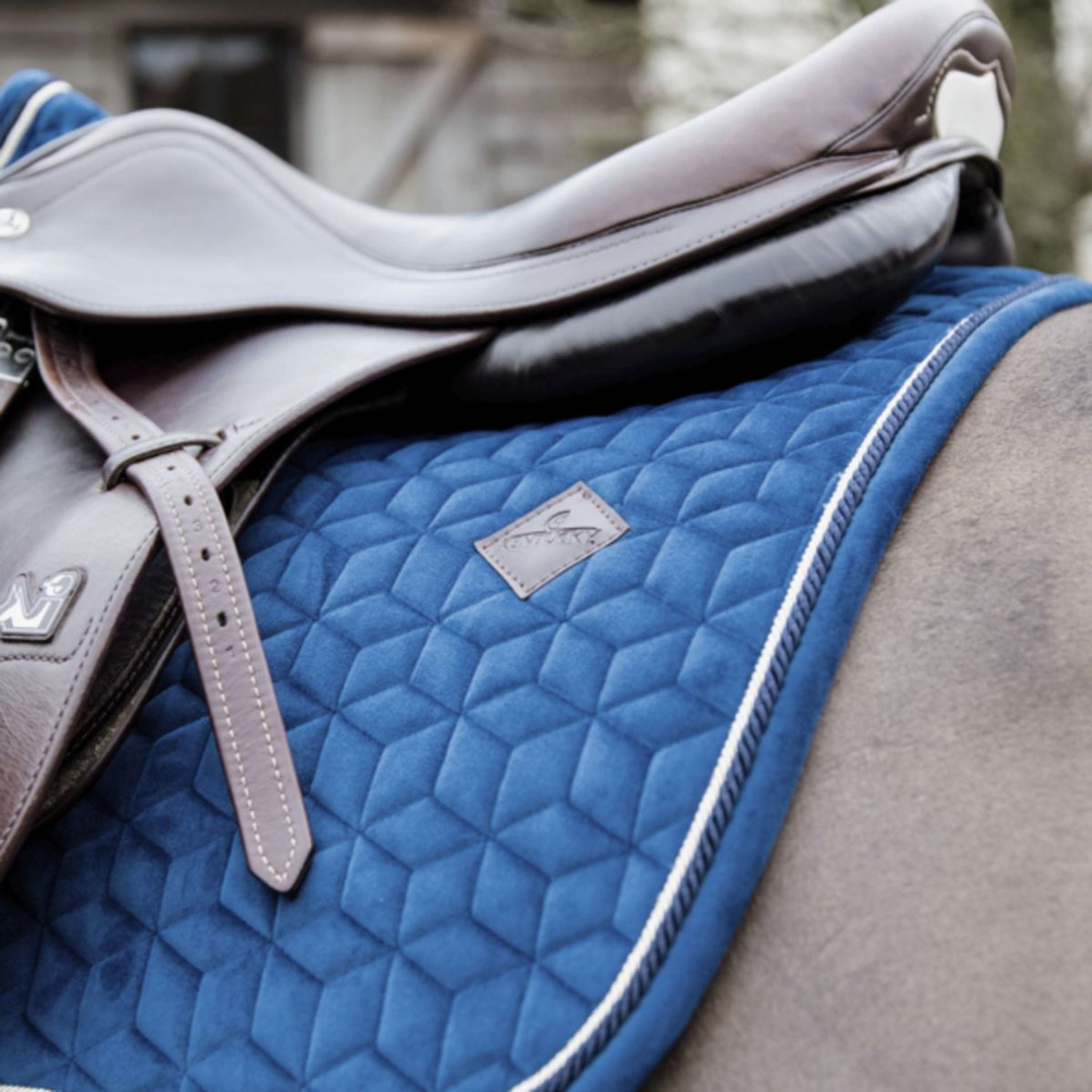 Kentucky Zadeldekje Basic Velvet Springen Navy