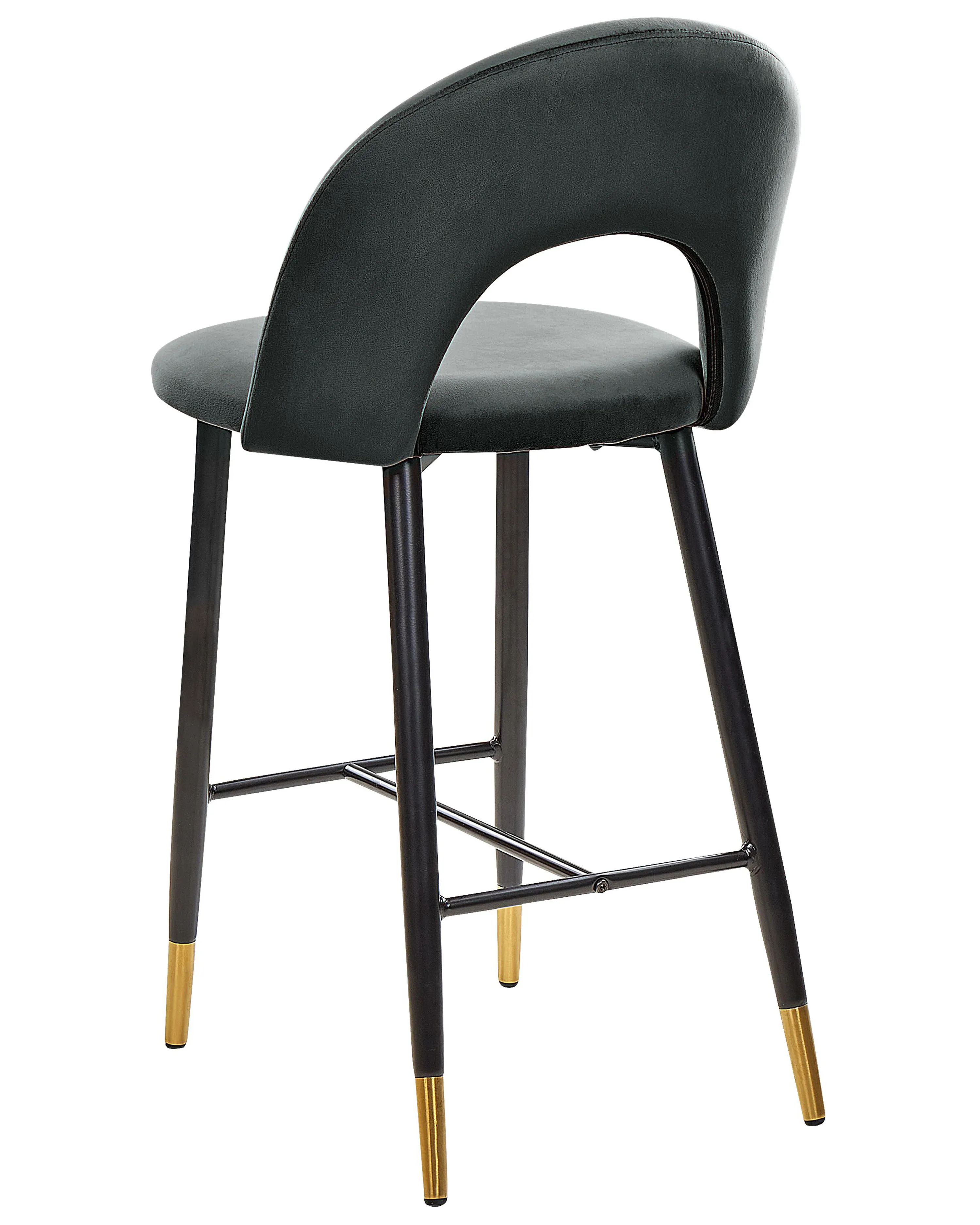 Set van 2 barstoelen FALTON Fluweel Zwart