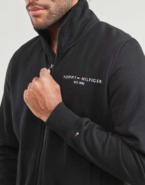Tommy Hilfiger - TOMMY LOGO ZIP THRU STAND COLLAR - Noir