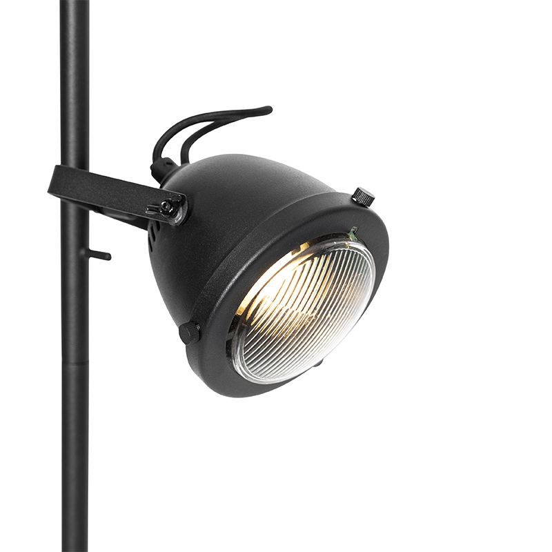 Industriële vloerlamp zwart 2-lichts - Emado