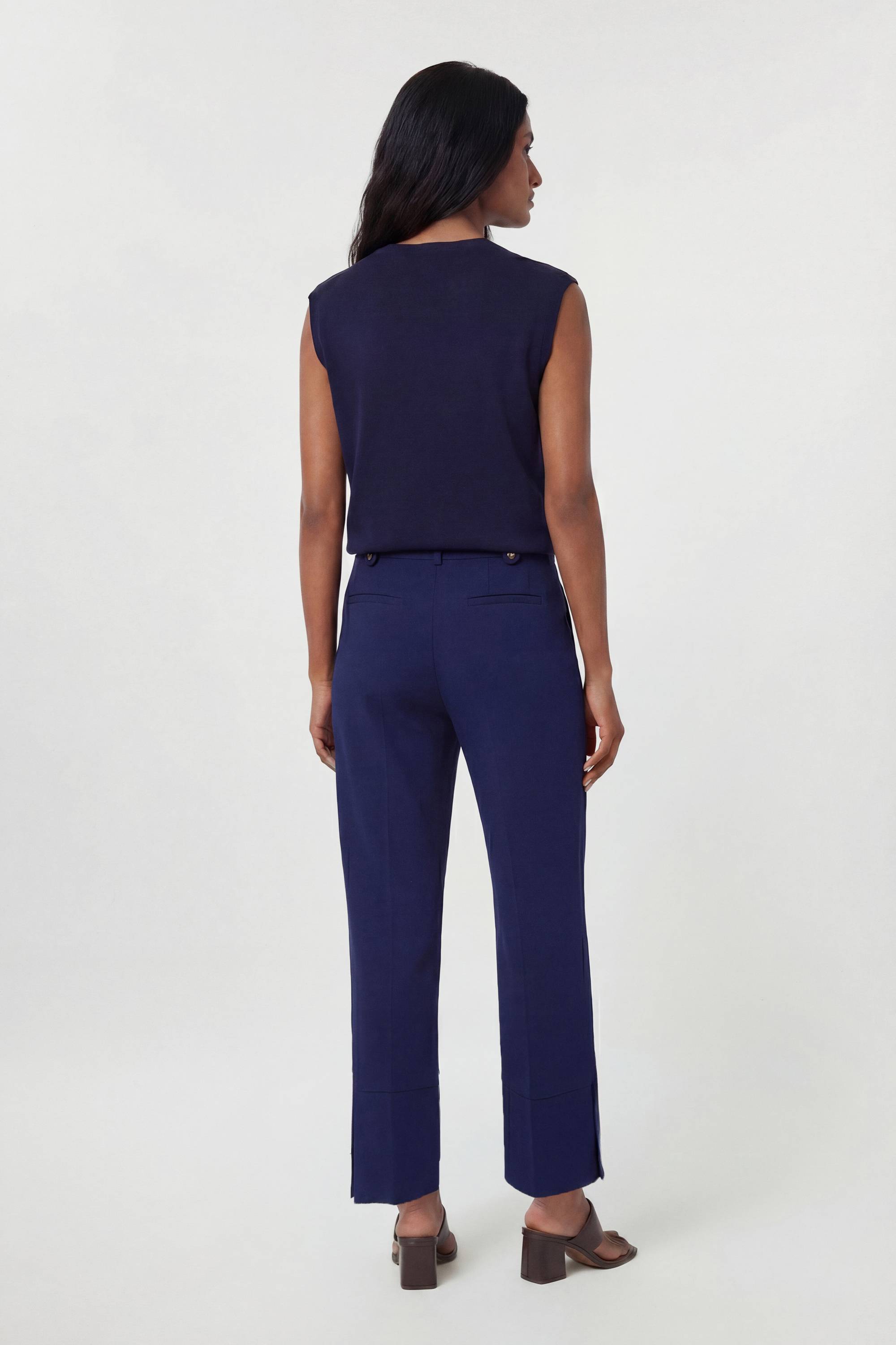 KarenMillen Pantalon Droit À Détails Boutons En Tissu Stretch Compact