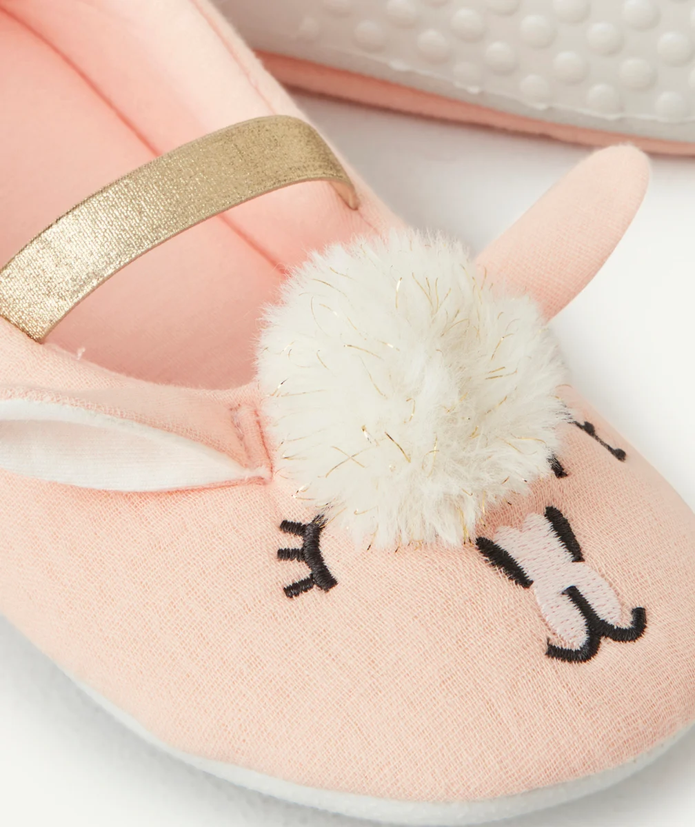 CHAUSSONS ROSES FILLE AVEC ANIMATIONS LAMA