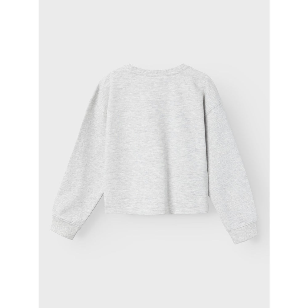 Køb Name It Light Grey Melange Losefine Loose Short Sweatshirt