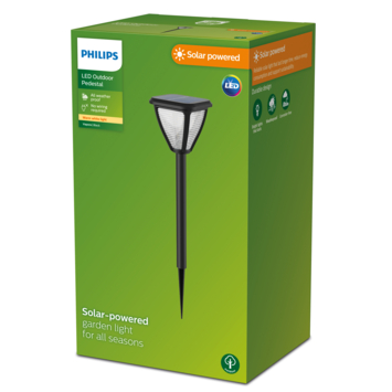 Philips solar sokkellamp Vapora zwart