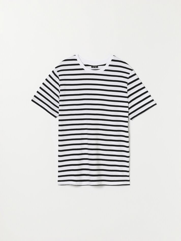 Pacote com 2 camisetas lisas e listradas - Azul claro