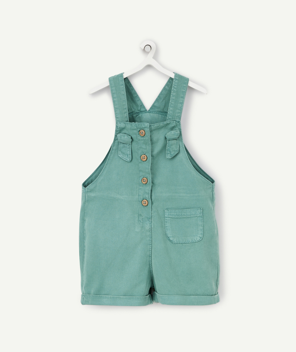 SALOPETTE VERTE BÉBÉ FILLE EN VISCOSE RESPONSABLE