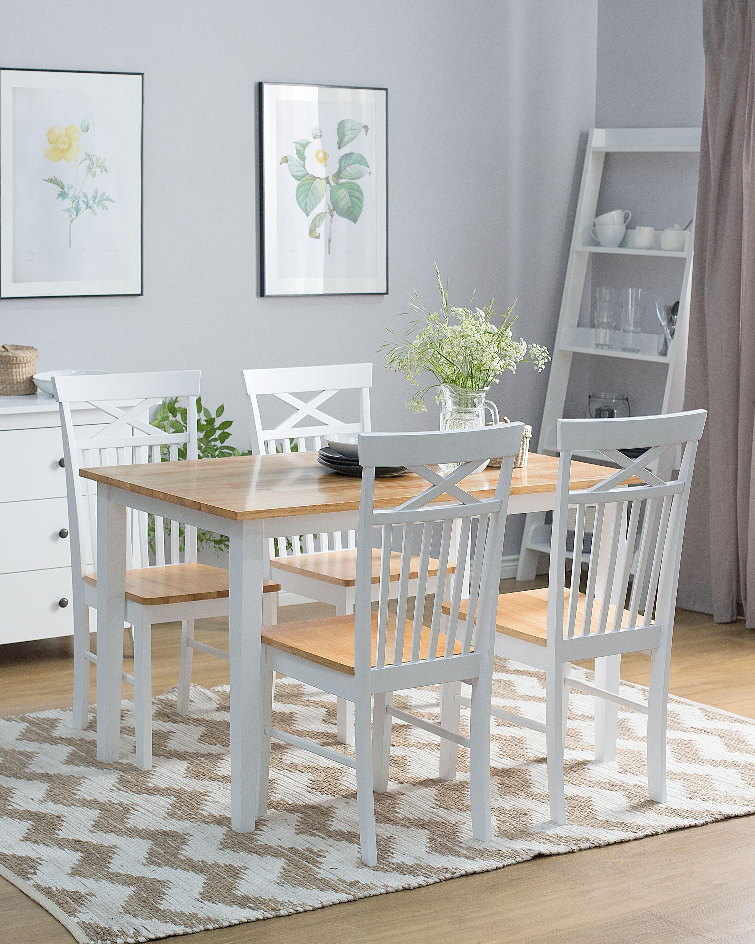 Set van 2 eetkamerstoelen HOUSTON Hout Wit