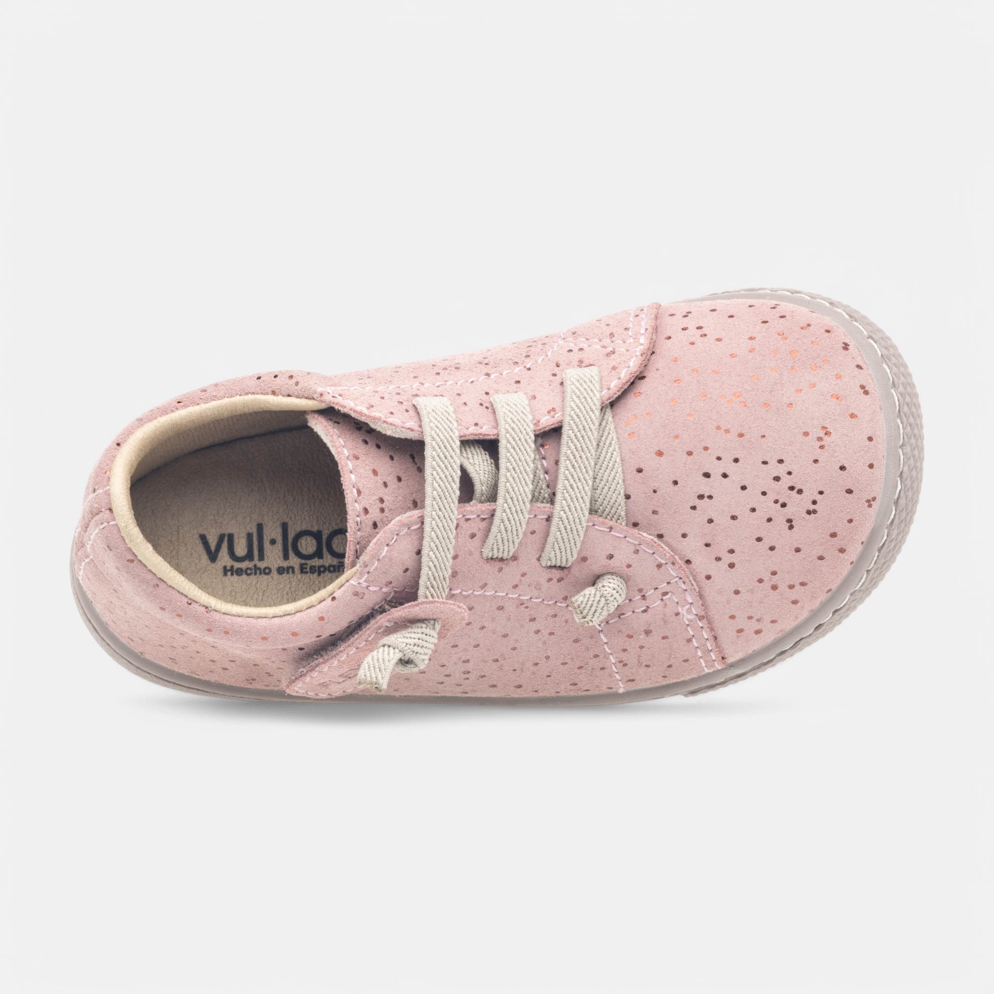 Baskets basses Fille en cuir rose