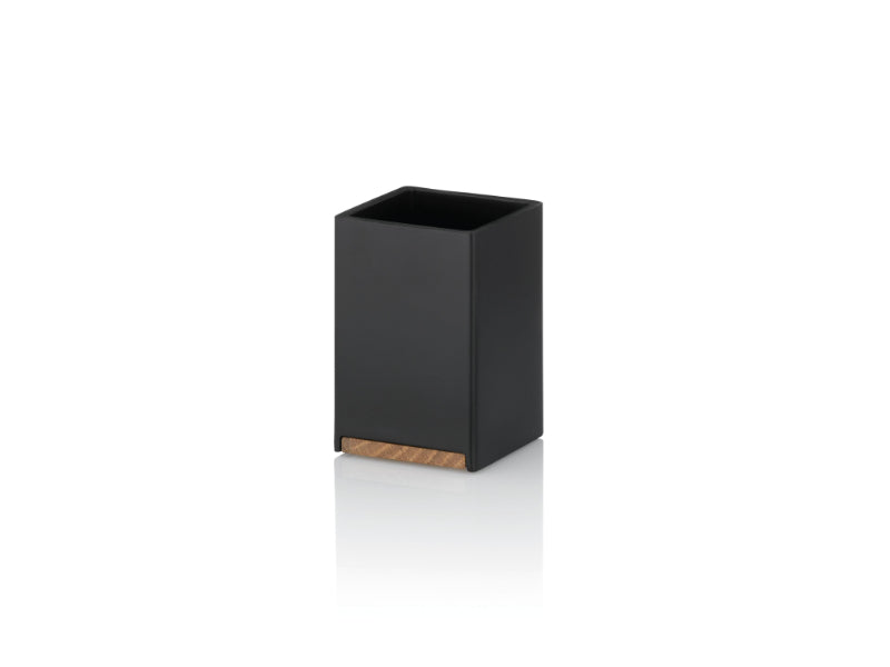 Drinkbeker Badkamer, Hout, Zwart - Kela | Cube