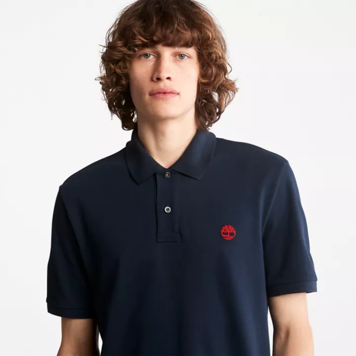 Polo en piqué Millers River pour homme en bleu marine