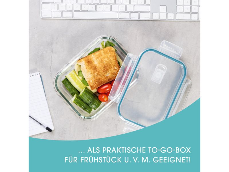 GOURMETmaxx Vorratsdose 3 Stück, Transparent Frischhaltedosen aus Glas