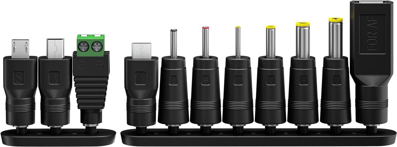 (27W) Universal Ladegerät Netzteil AC/DC 3-12V inkl. 11 Adaptersteckern (64570) - Schwarz