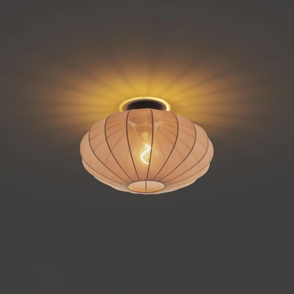Qazqa plafondlampen bida bruin e27