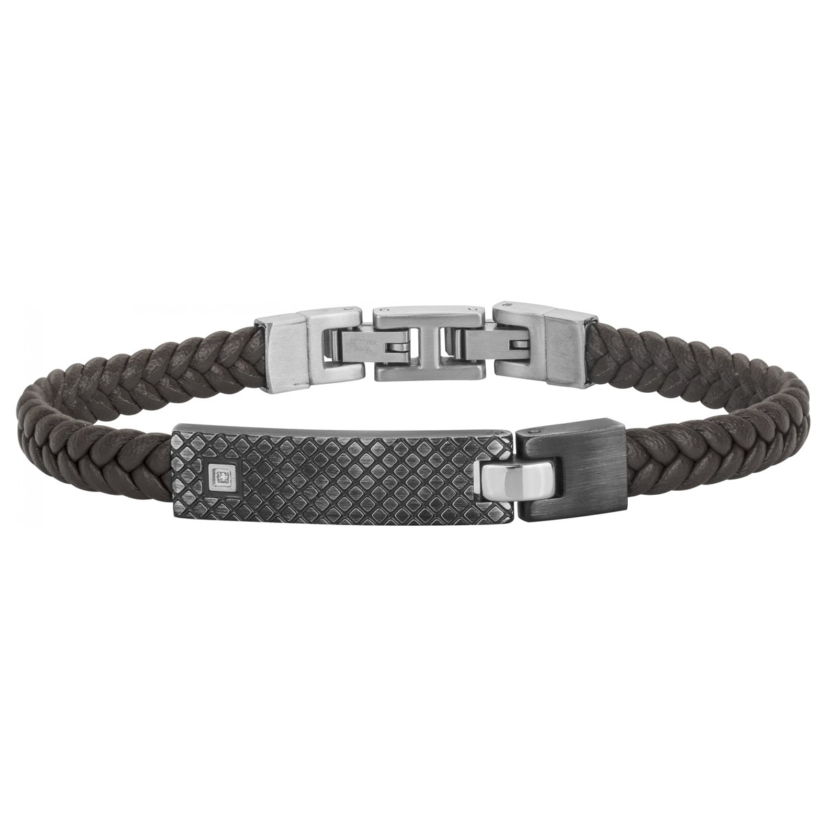 Bracelet souple Balthazar en Acier 316L avec diamant blanc
