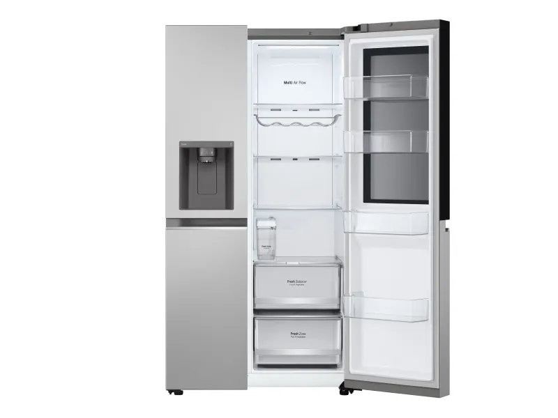 LG InstaView GSGV81PYLL, Fritstående, Amerikansk dør, Sølv, 2 dør(e), Prime Silver, Berøring