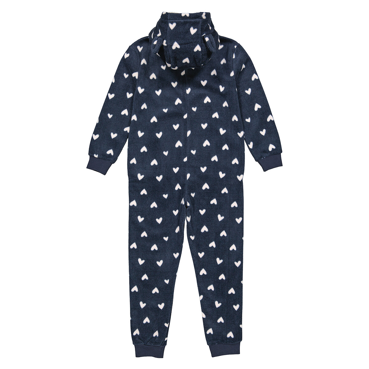 COLEÇÕES LA REDOUTE<br>Macacão com capuz em fleece, estampa de coração