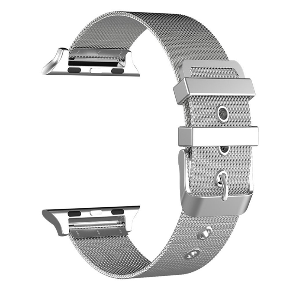 Apple Watch (49/46/45/44 mm) Edelstahl Ersatz Armband Milanaise mit Dornschliesse (Gelenkumfang 175-220 mm) - Silber