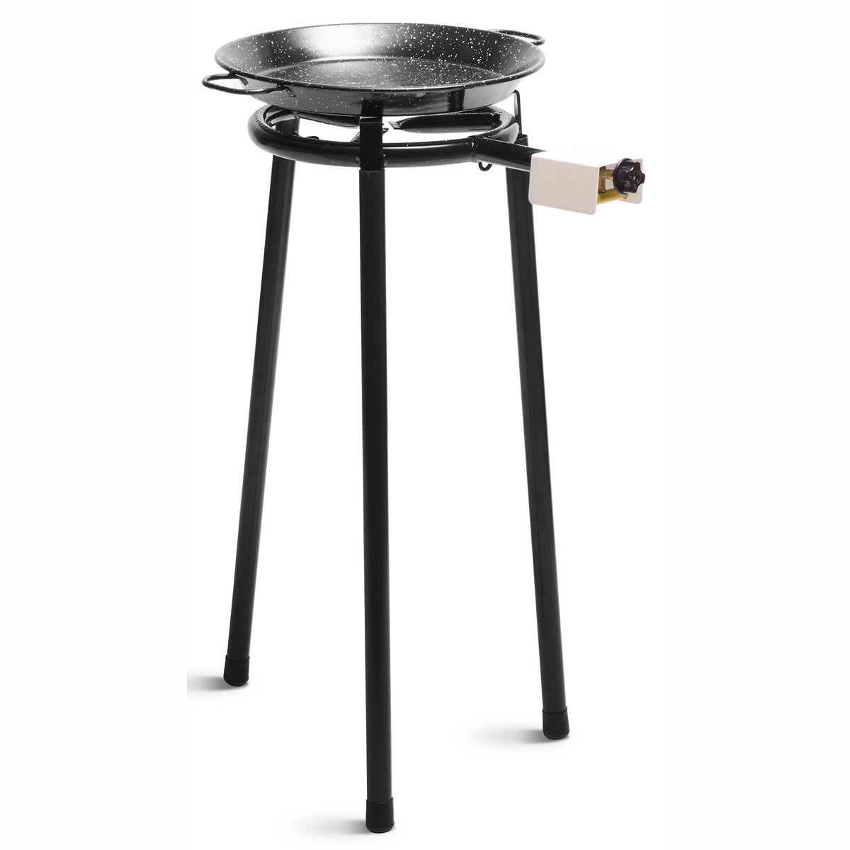 Set Paella Brûleur à Gaz 30cm + Poêle à Paella Émaillée 38cm + Support