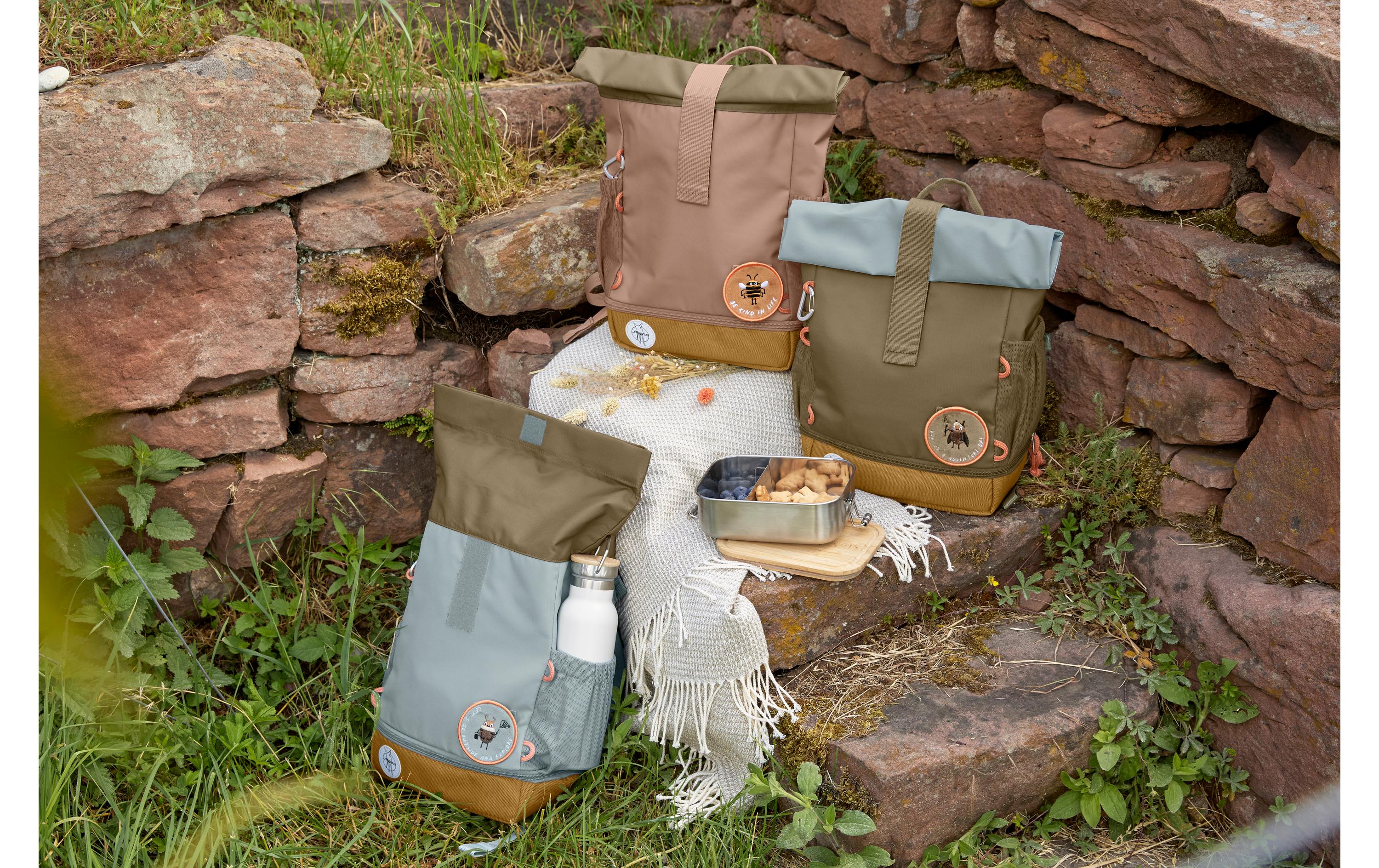 Rucksack Mini Rolltop Nature HaselnussWasserabweisender Kinderrucksack mit gepolsterten Schultergurten