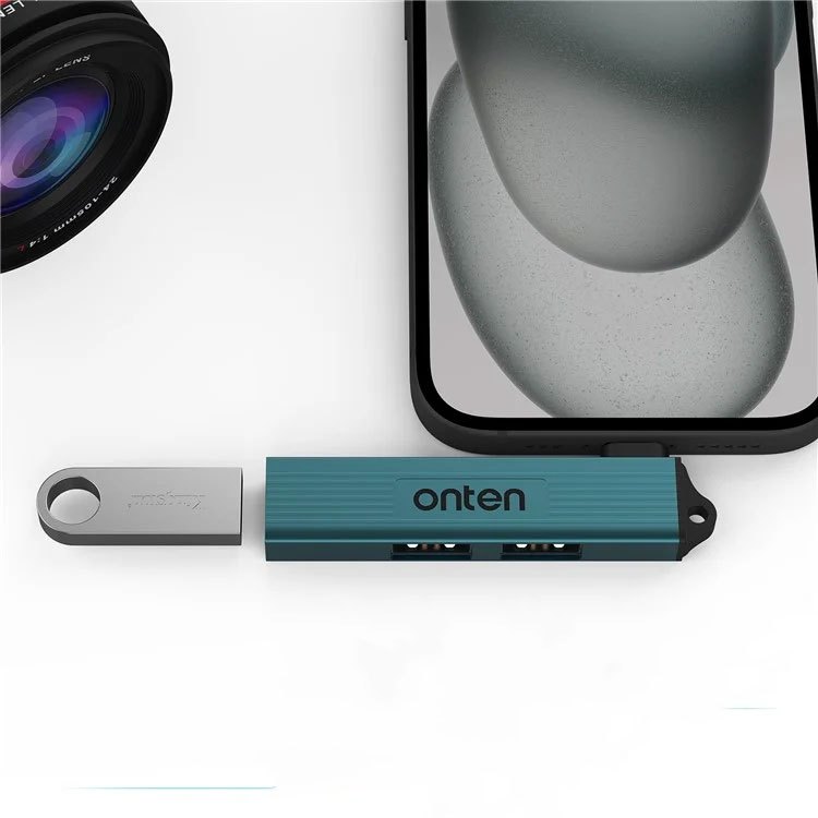 3in1 USB-C (m) auf 2x USB 2.0 / 1x USB 3.0 (w) Daten Multiport Adapter - Türkis