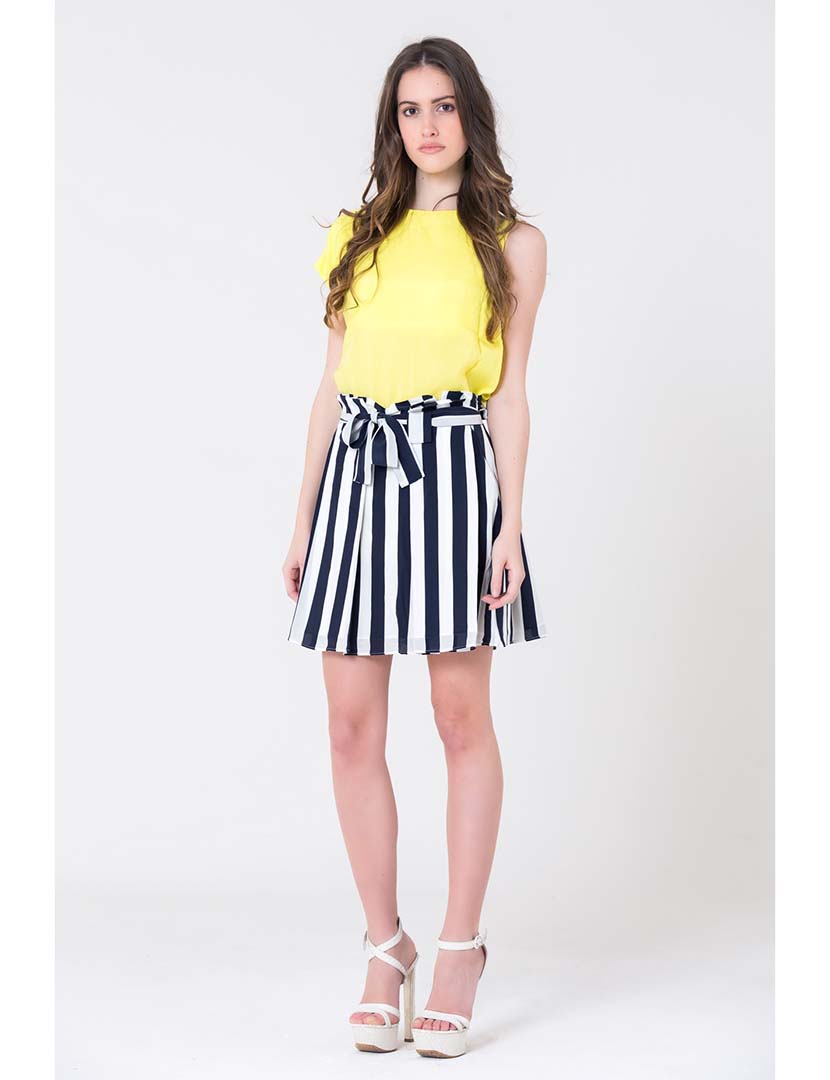 Striped Ladies' Skirt White and Blue