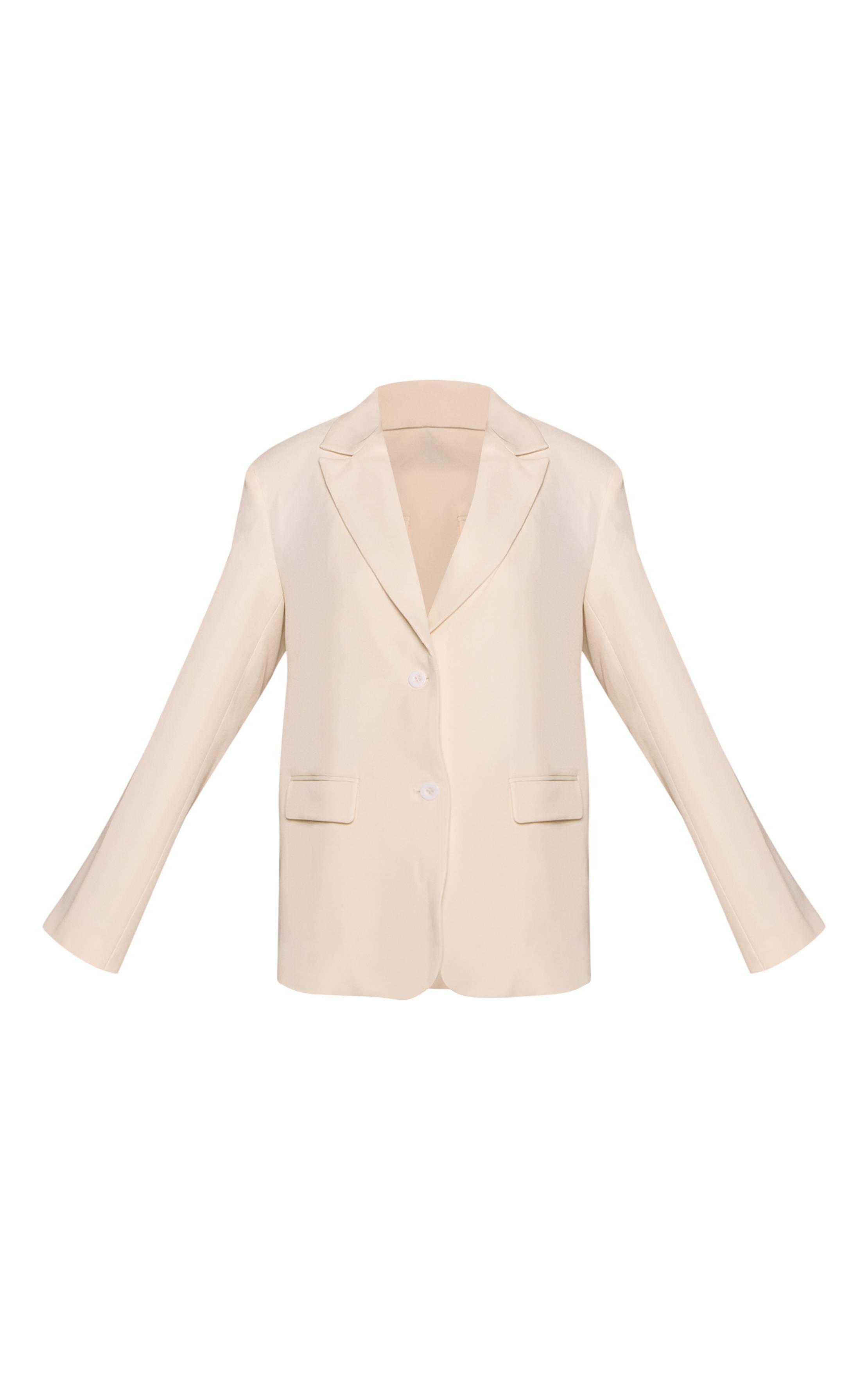 Amande Blazer Surdimensionné Ajusté En Tissu Tissé Ensemble Coordonné