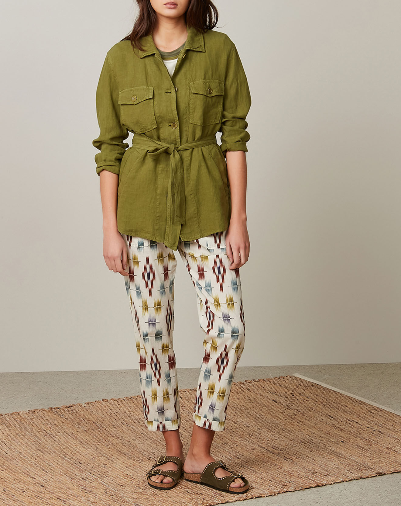 Hartford Veste 100% Lin Valentine matcha