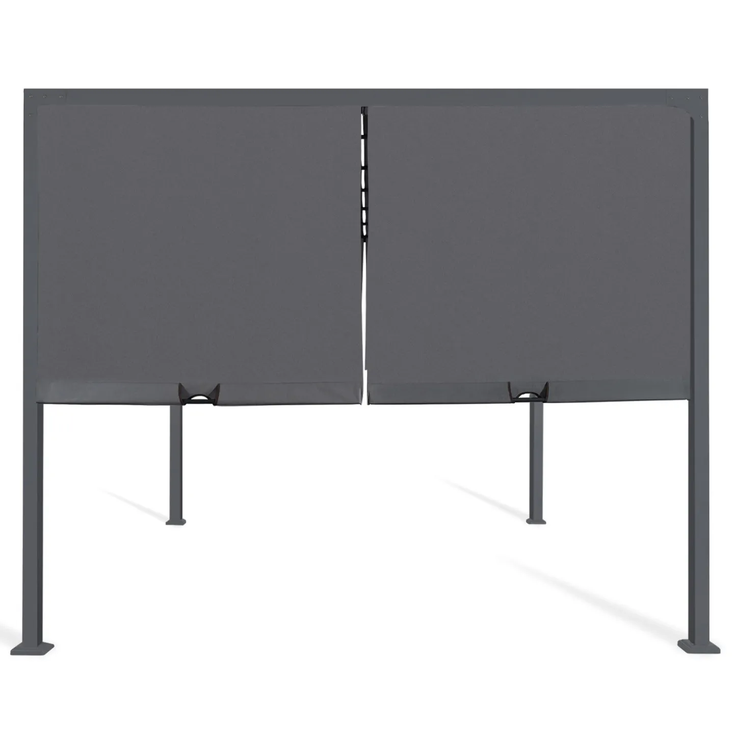 Pergola coulissante 2 pans 3x3 M belvédère de jardin toile gris anthracite