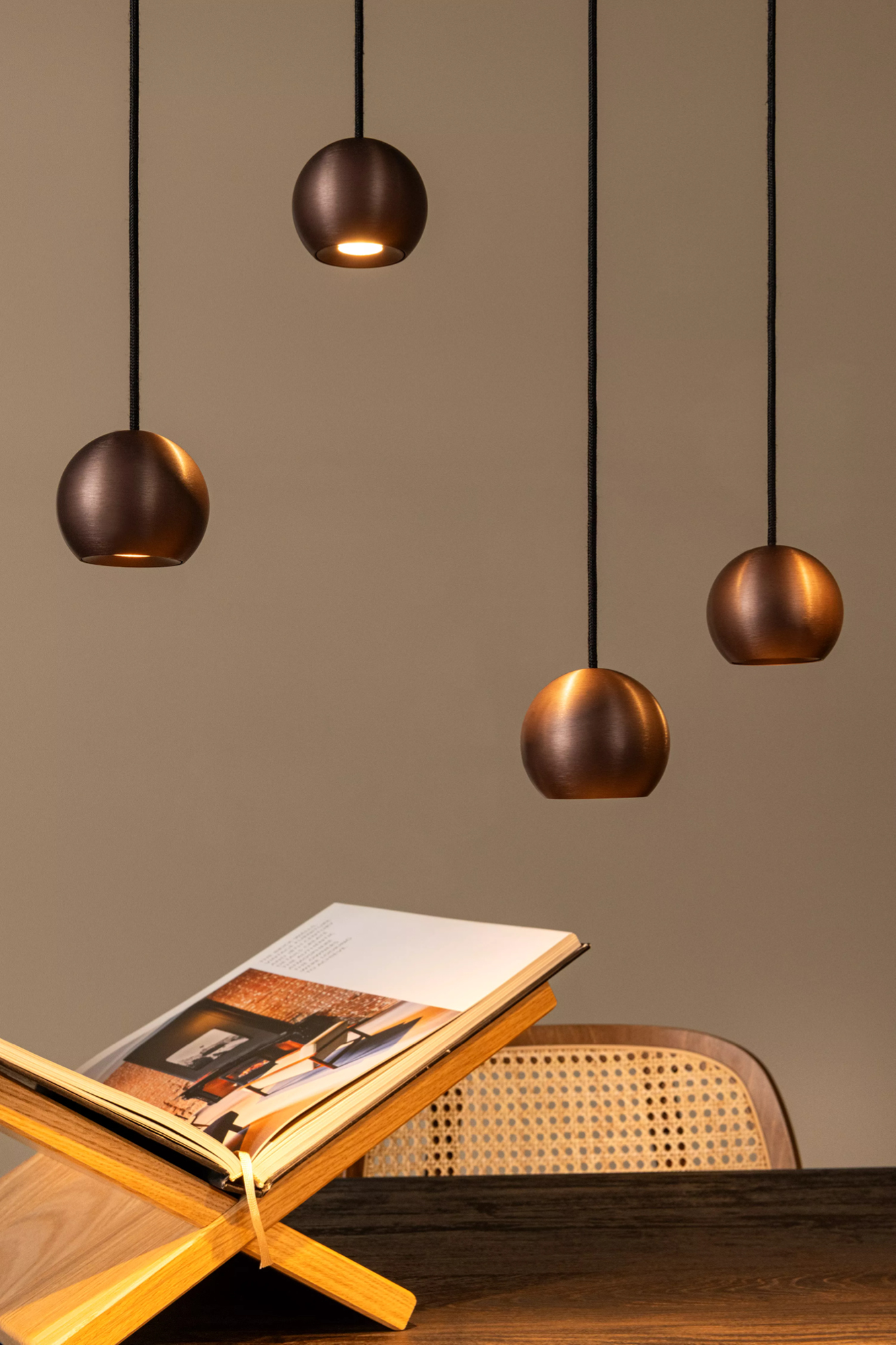 Hanglamp Montana balk cct 13-lichts koffie