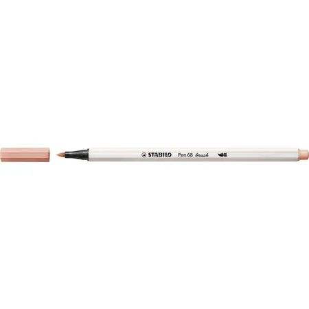 Premium-Filzstift mit Pinselspitze für variable Strichstärken - STABILO Pen 68 brush - Einzelstift - apricot