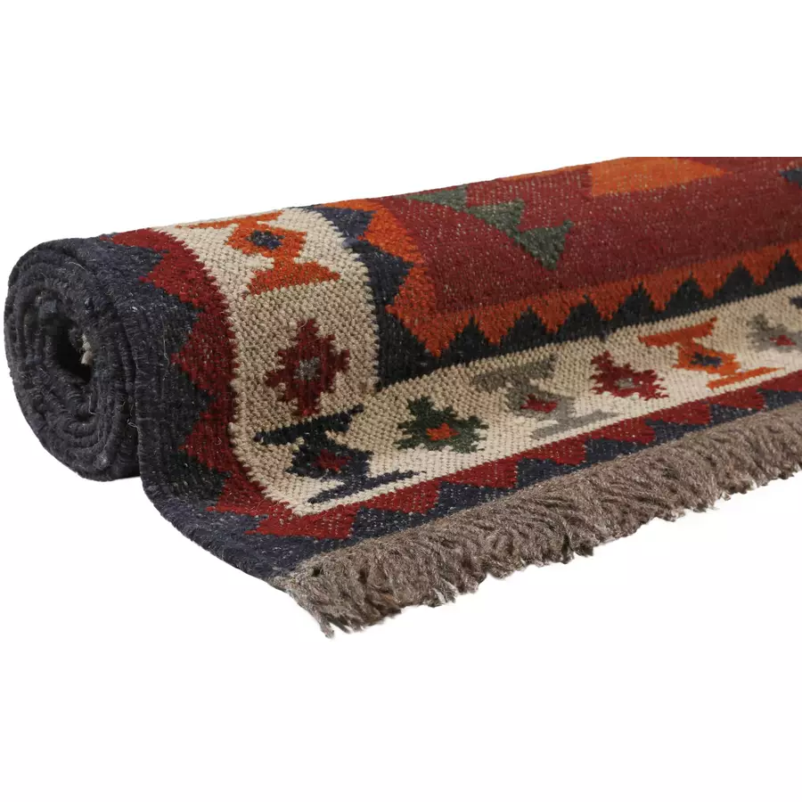 Green Looop Handweb-Teppich Blancard rot